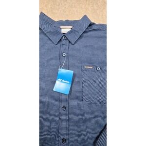 Columbia Mens Button Up Shirt Blue Black Log Hopper EXS Plaid New W/Tags X-Large